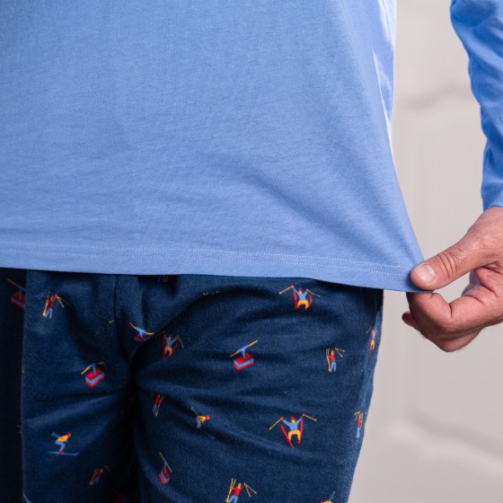 Jersey/flanellen pyjama voor mannen SKIERS 2