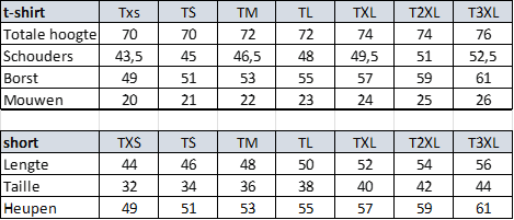 volwassenen-short+t-shirt-class-afmeting